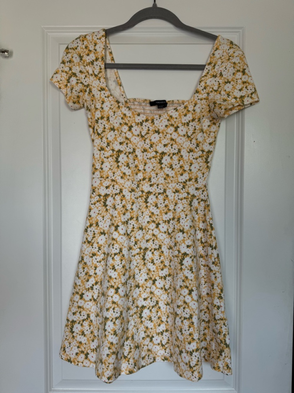 Forever White and Yellow Floral Mini Dress